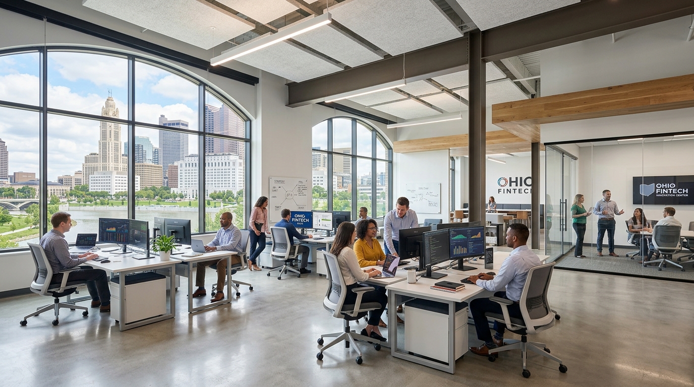 CalcWorks Media team office workspace in Columbus Ohio